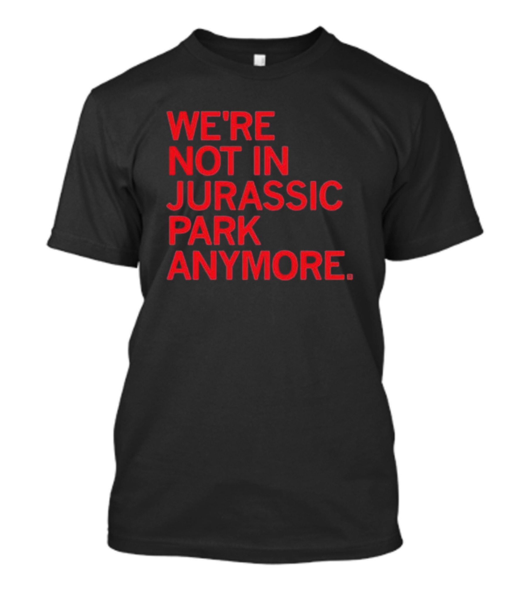 We're Not In Jurassic Park Anymore Retro Dinosaur Movie Reference T-Shirt