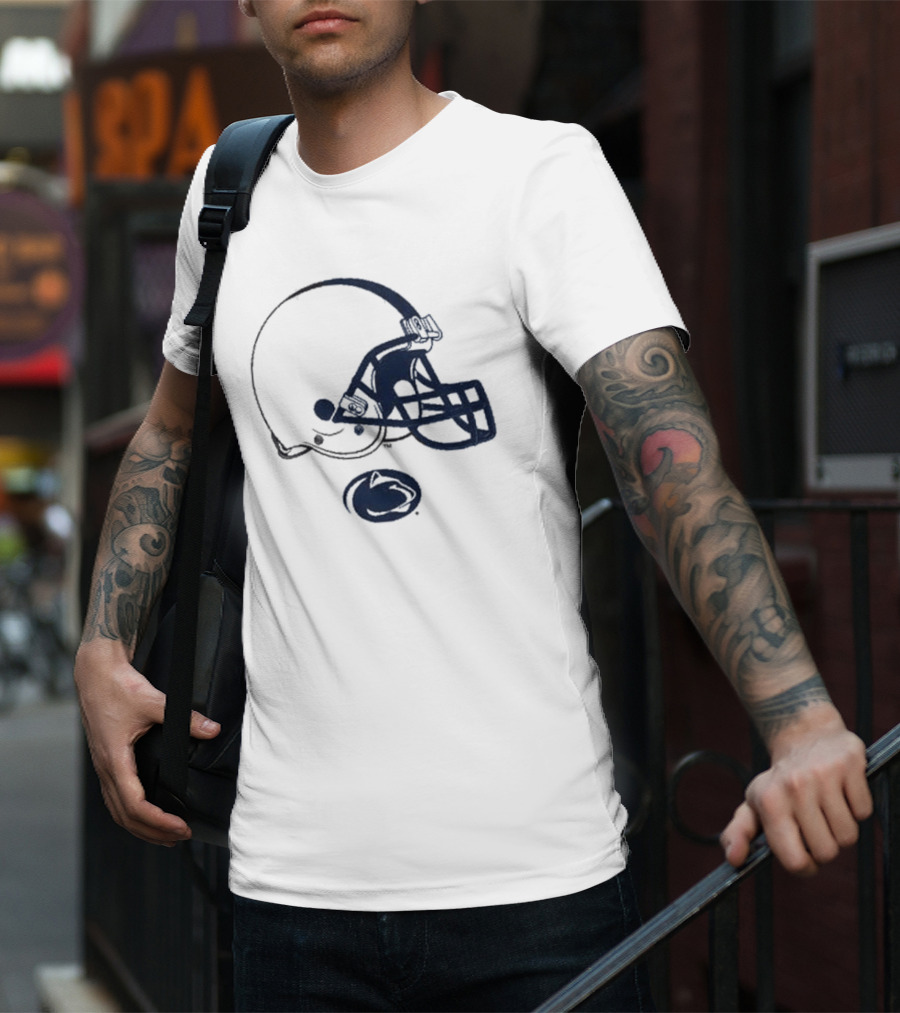 Penn State Nittany Lions Football White Helmet T-Shirt