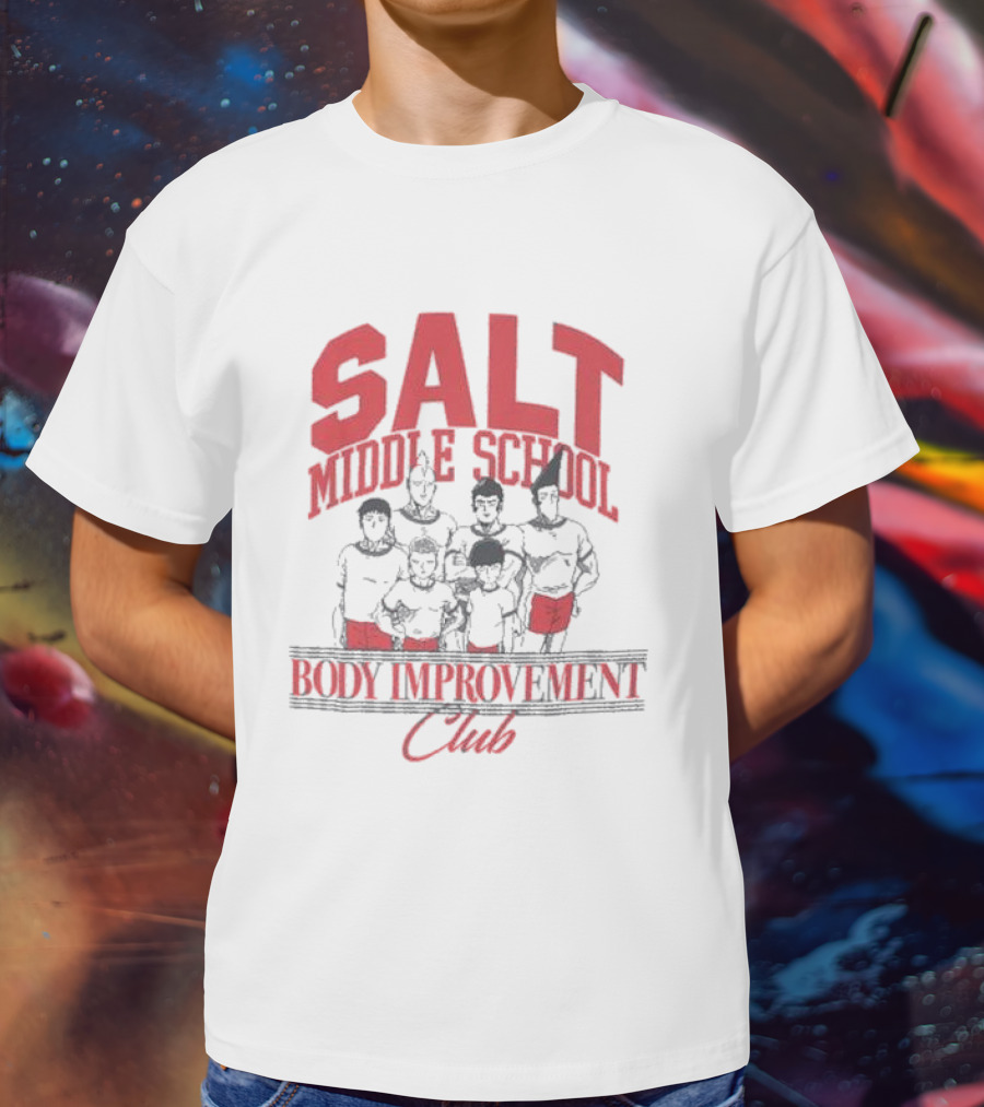 Salt Middle School Body Improvement Club Mob Psycho 100 Anime Character Reference T-Shirt