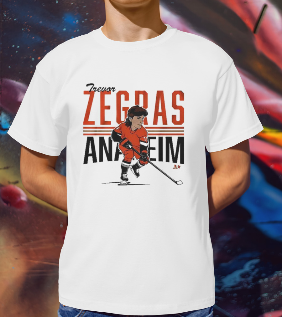 Trevor Zegras Anaheim Hockey Caricature T-Shirt
