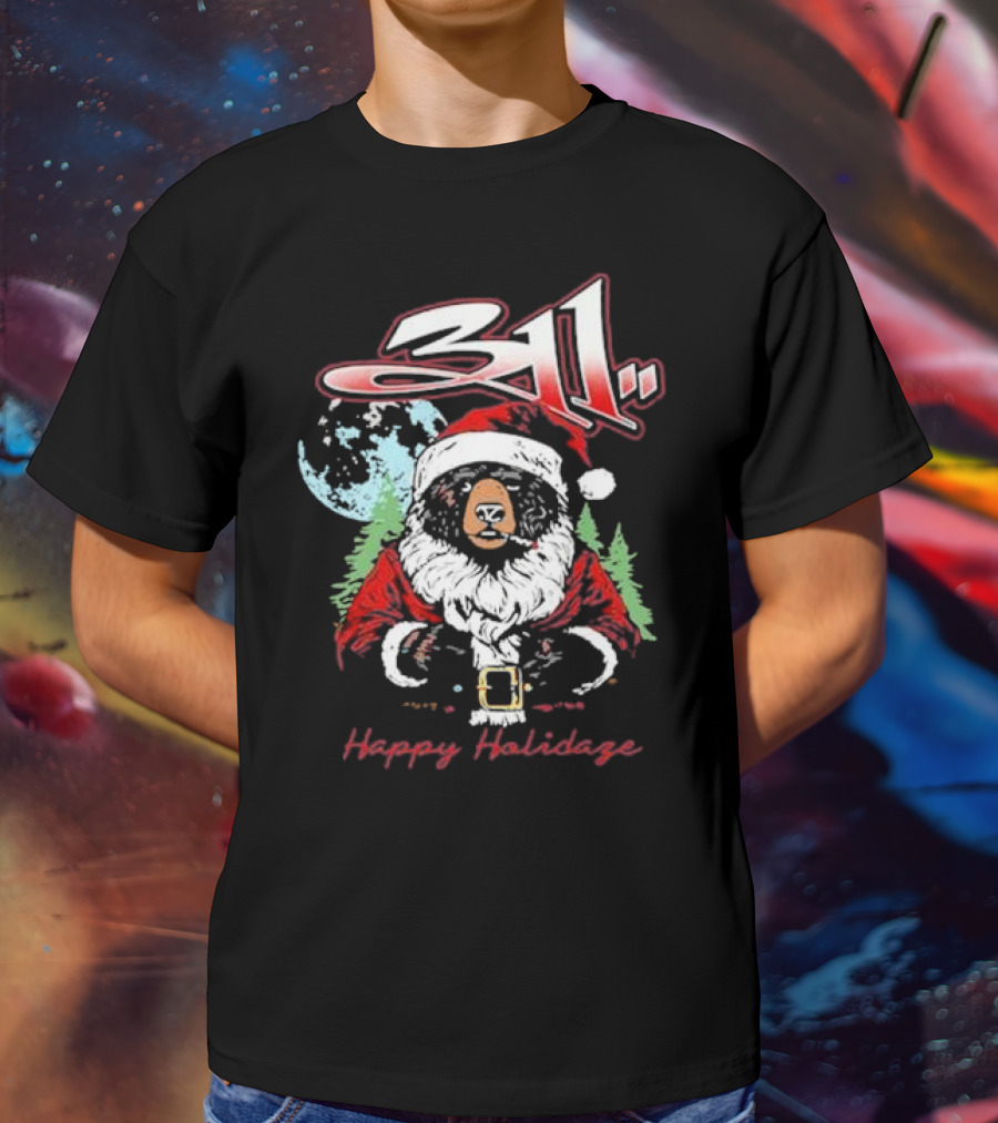 311 Santa Bear Happy Holidaze Christmas T-Shirt