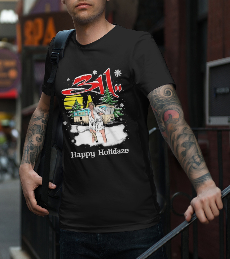 Happy Holidaze 311 Christmas Vacation RV Scene T-Shirt
