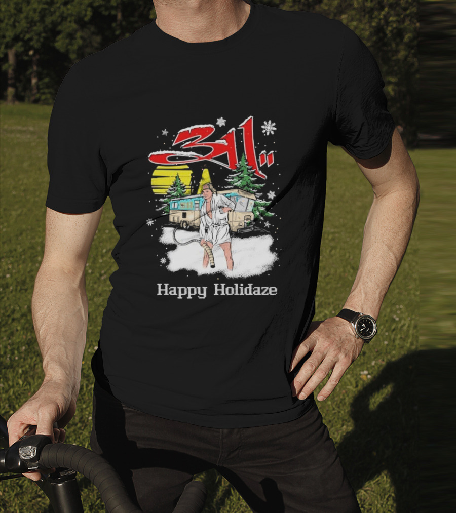 Happy Holidaze 311 Christmas Vacation RV Scene T-Shirt