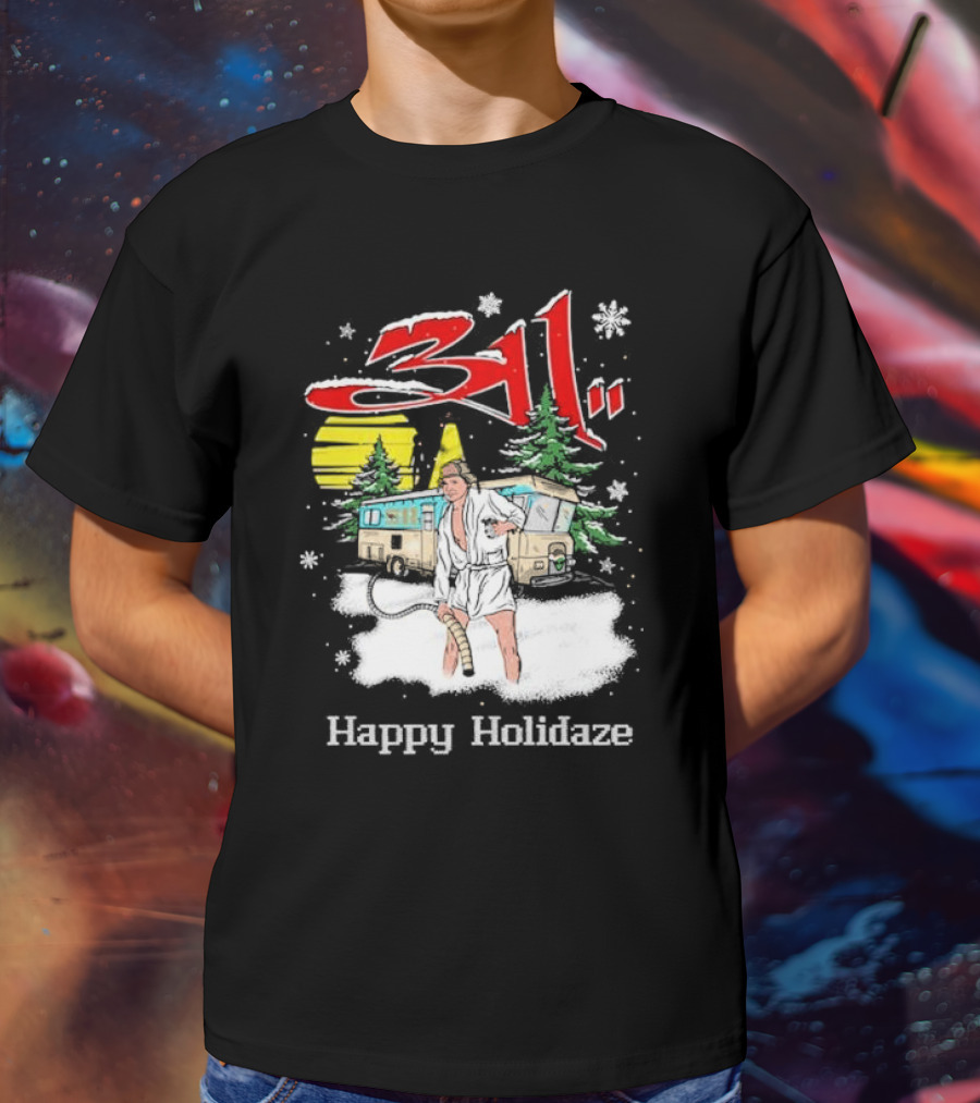 Happy Holidaze 311 Christmas Vacation RV Scene T-Shirt