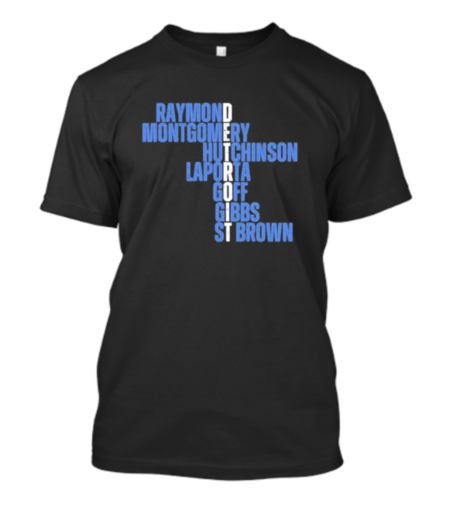Detroit Raymond Montgomery Hutchinson LaPorta Goff Gibbs St Brown T-Shirt