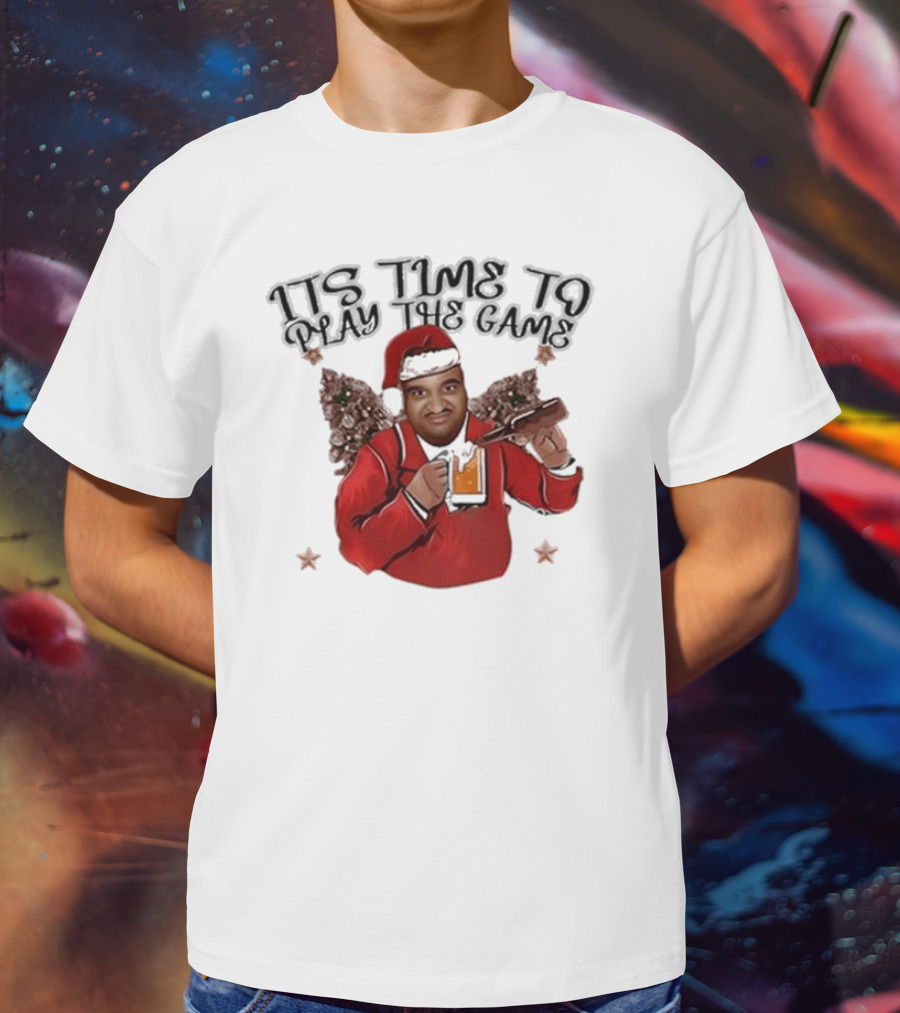 ITS TIME TO PLAY THE GAME CHRISTMAS SANTA CLAUS WITH BEER MUG T-Shirt