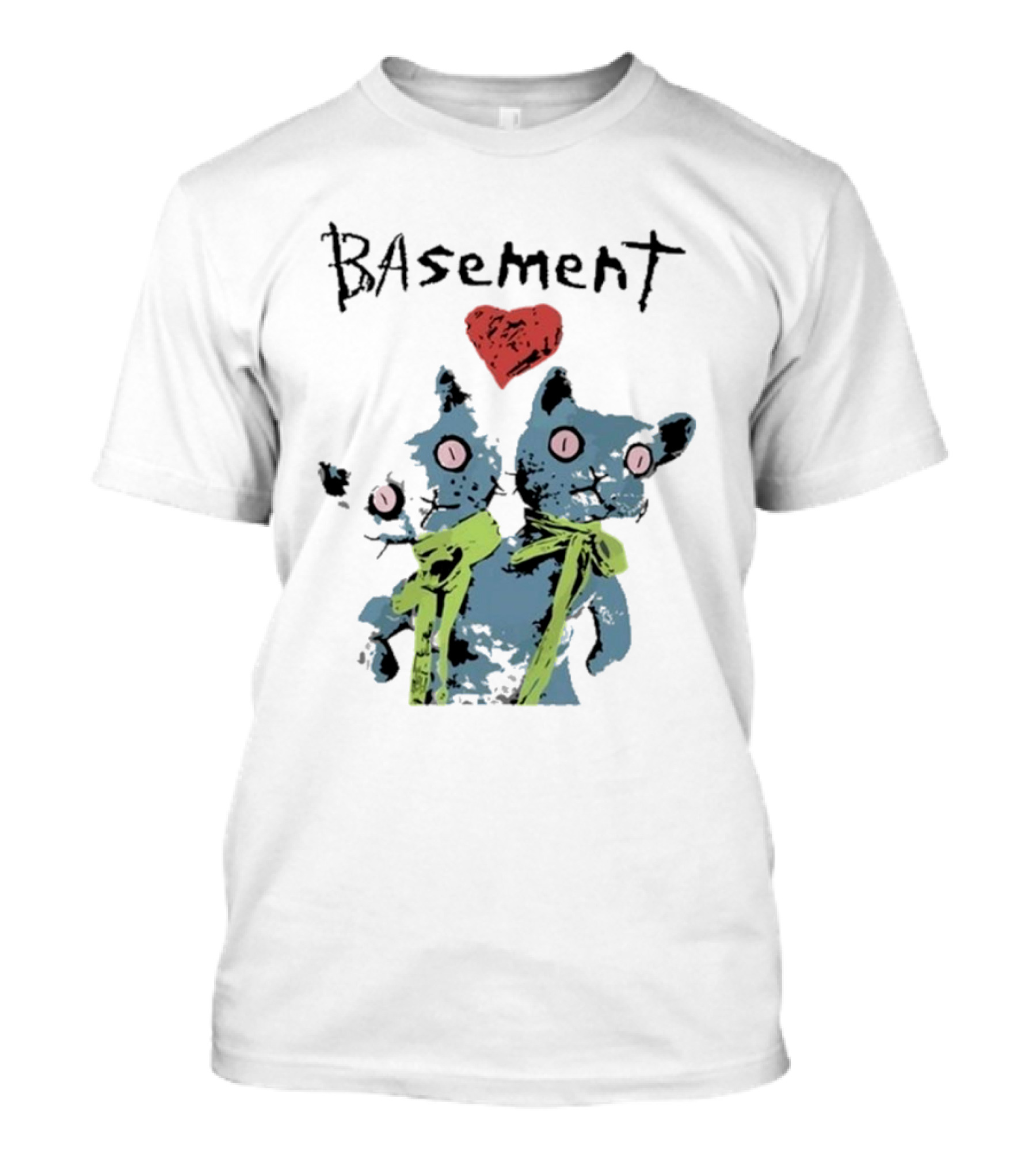 Basement Siamese Cats With Heart T-Shirt