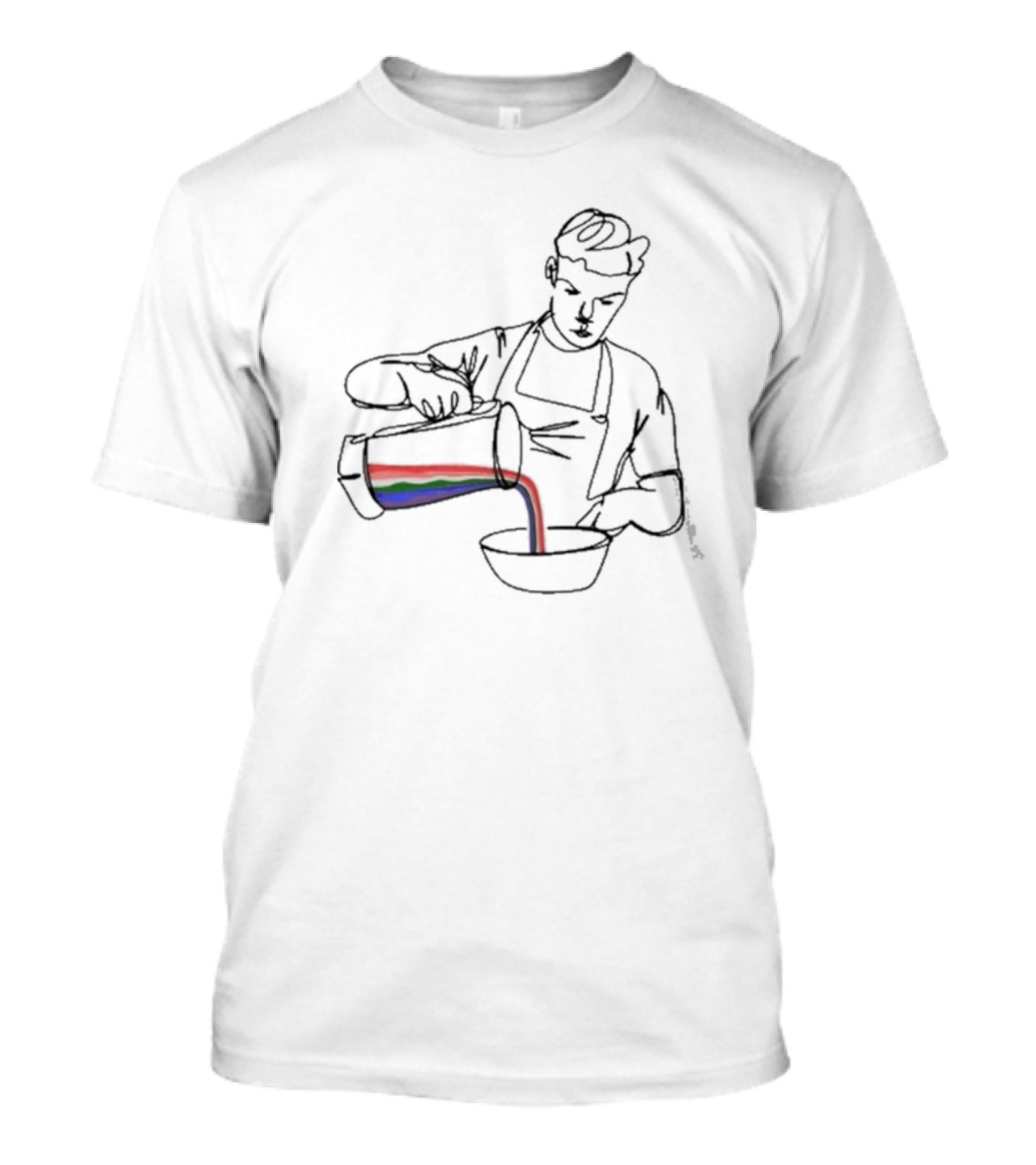 Will Poulter Pouring Rainbow Beverage Into Bowl The Bear Charity T-Shirt