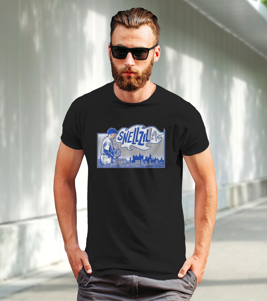 Blake Snell Snellzilla LA Baseball Pitcher City Skyline T-Shirt