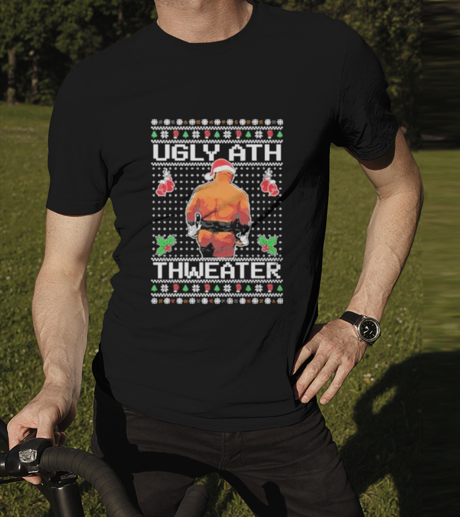 Mike Tyson Ugly Ath Thweater Ugly Christmas Sweater Santa Boxing T-Shirt