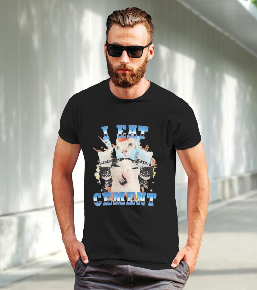 I Eat Cement Exploding Cat Faces T-Shirt