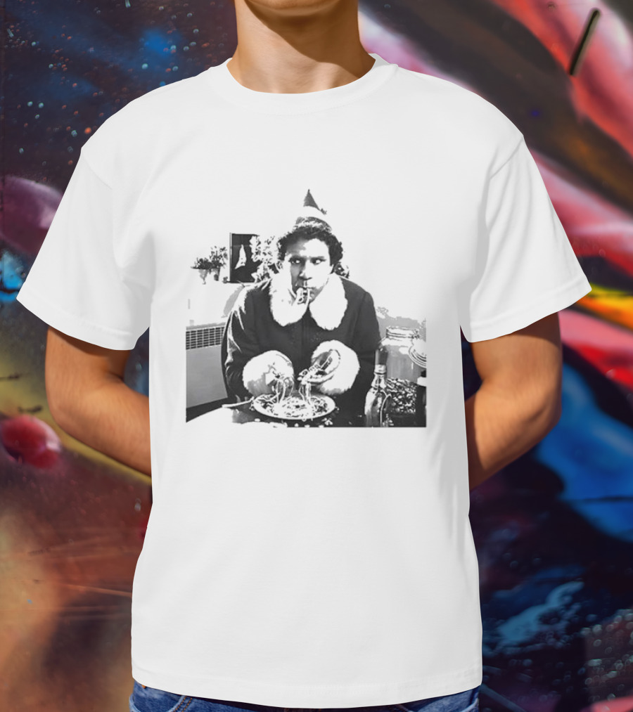 Elf Eating Spaghetti Christmas T-Shirt