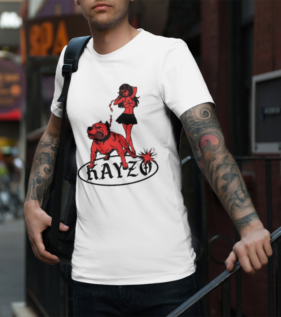 Kayzo Unleashed Red Dog And Woman T-Shirt
