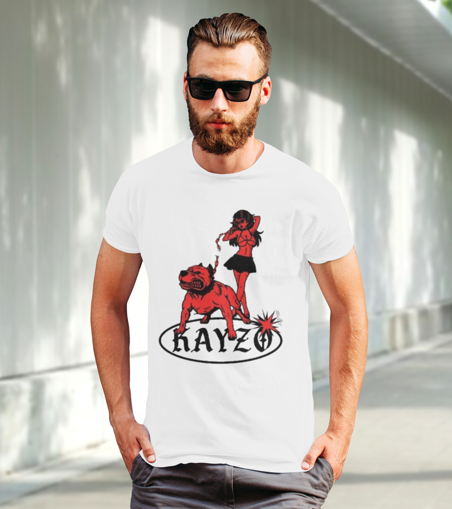 Kayzo Unleashed Red Dog And Woman T-Shirt