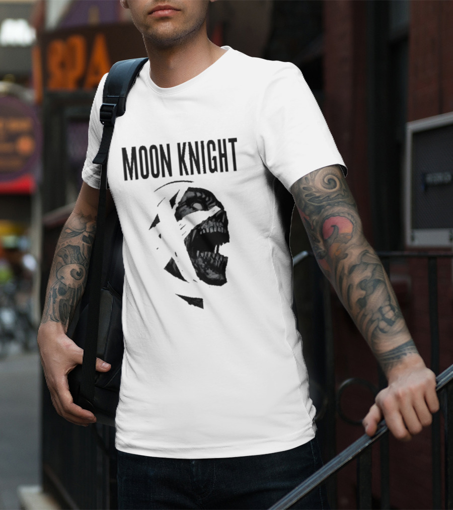 Moon Knight Logo With Intense Wrapped Mask T-Shirt