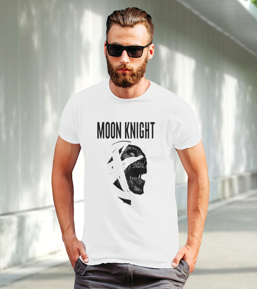 Moon Knight Logo With Intense Wrapped Mask T-Shirt