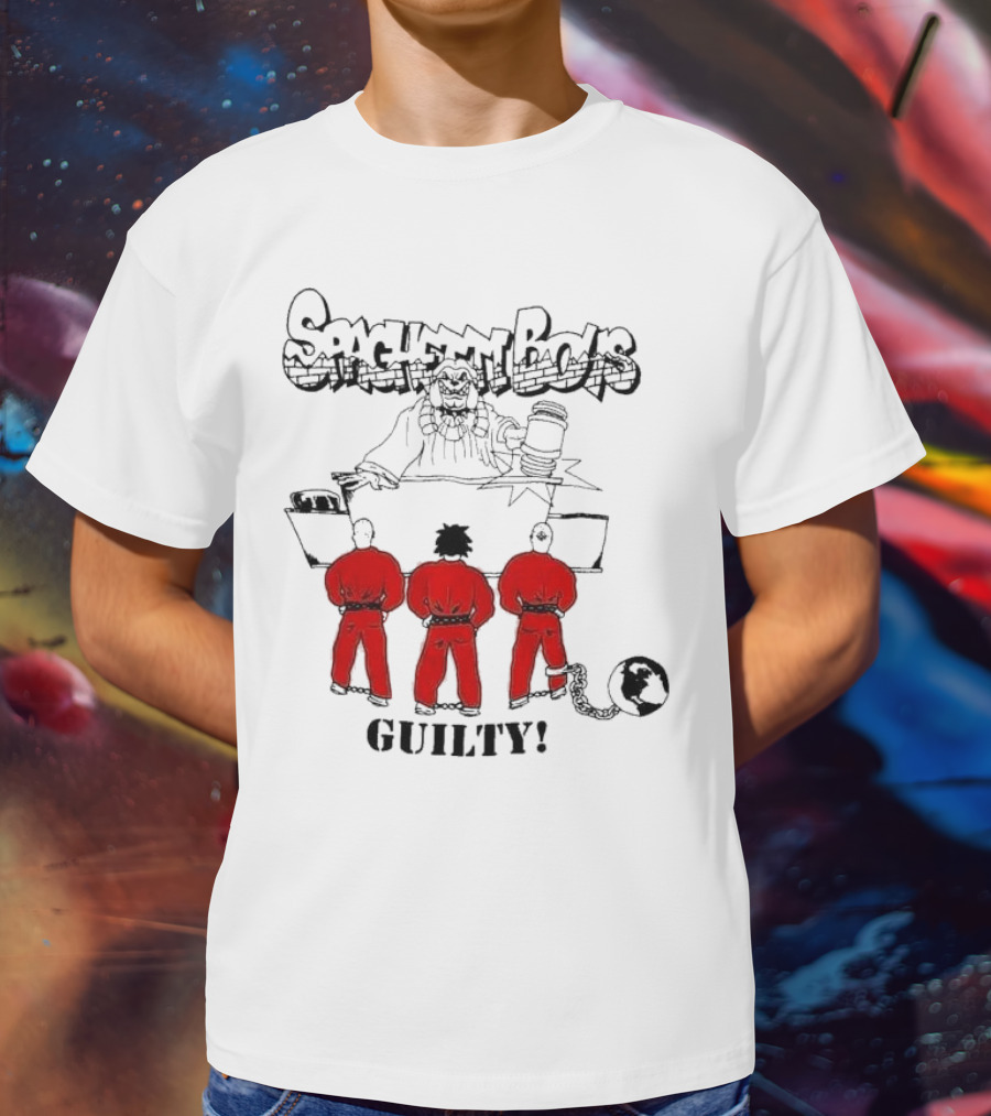 Spaghetti Boys Guilty Comic Judge Prisoners Earth Chain T-Shirt