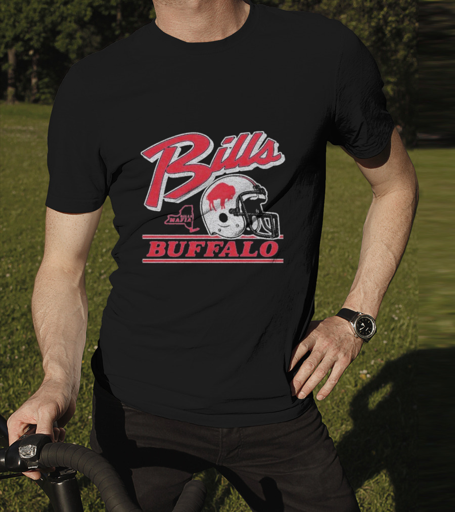 Bills Mafia Buffalo Football Helmet Red And White T-Shirt