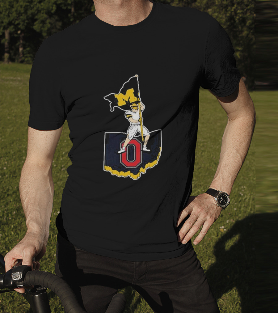 Dave Portnoy Michigan Flag Plant On Ohio Outline T-Shirt