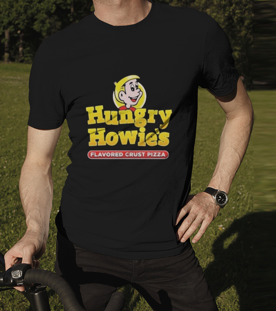 Hungry Howie's Flavored Crust Pizza Logo Vintage Character T-Shirt