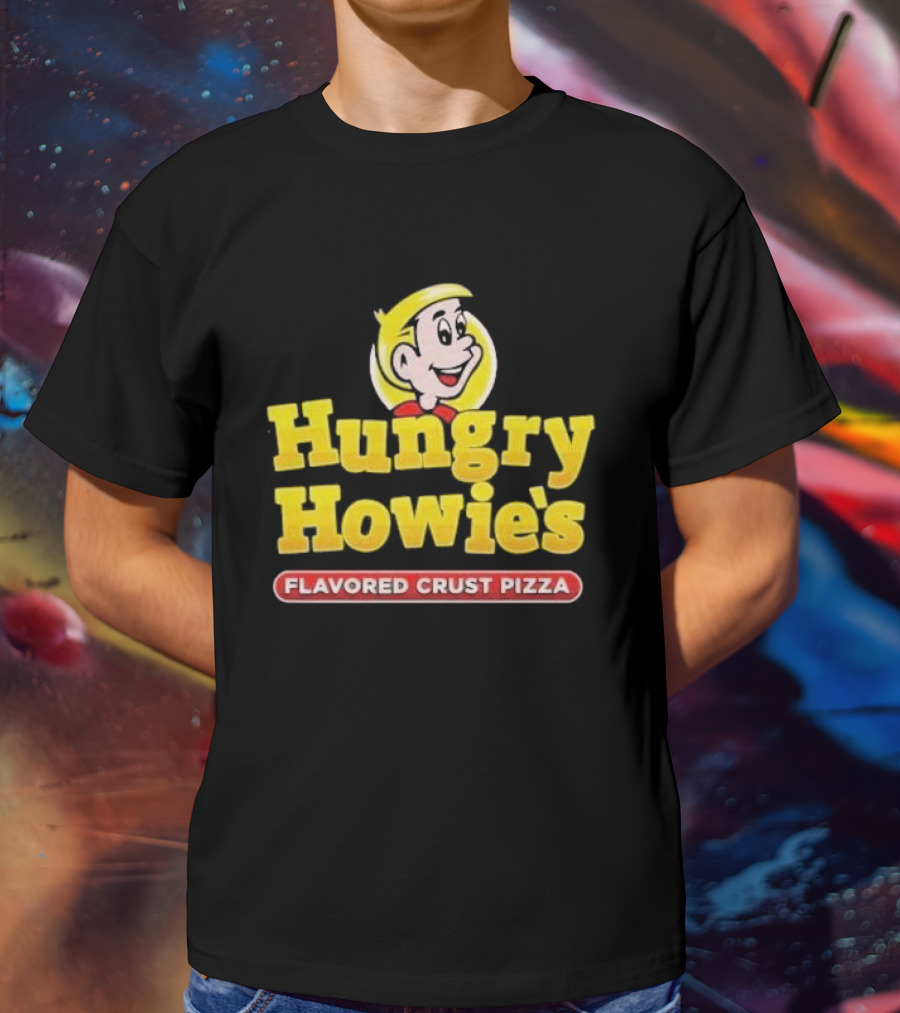 Hungry Howie's Flavored Crust Pizza Logo Vintage Character T-Shirt