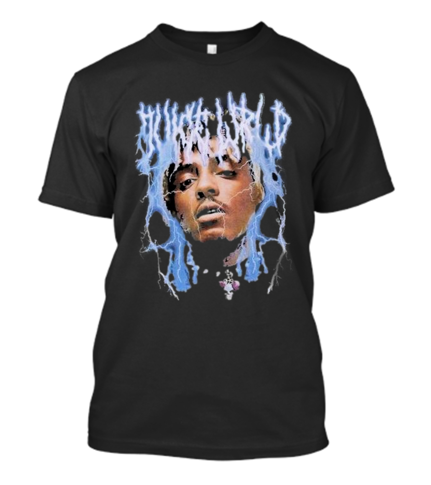 Juice WRLD Lightning Face Surrounded By Blue Electricity T-Shirt