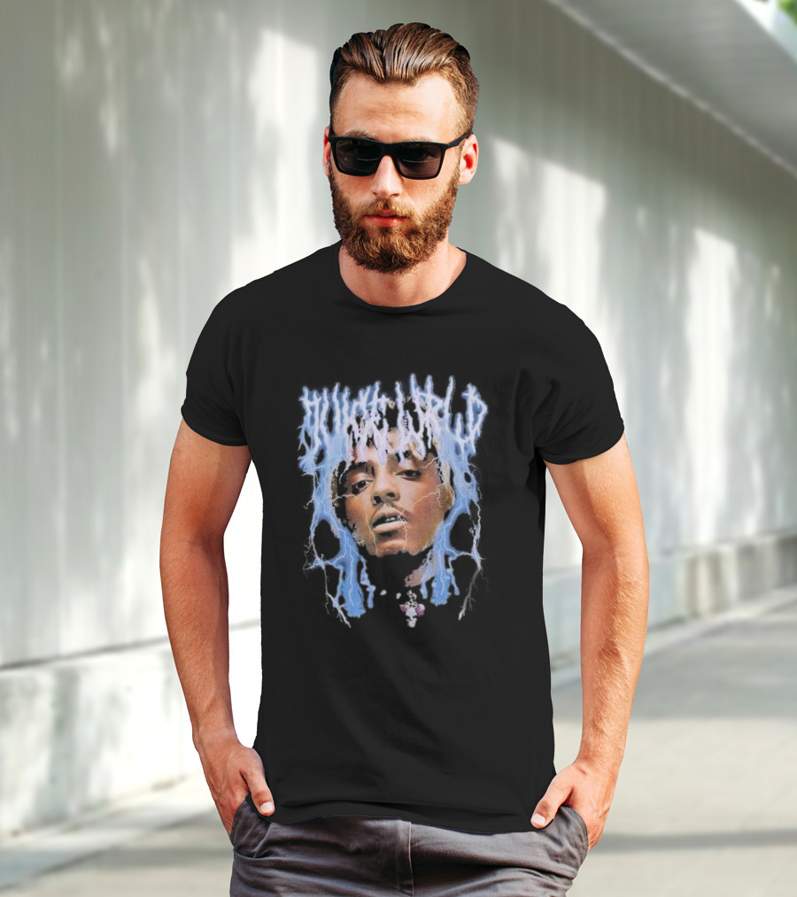 Juice WRLD Lightning Face Surrounded By Blue Electricity T-Shirt