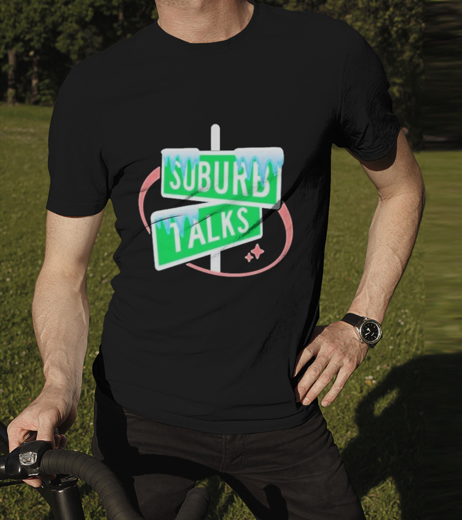 Suburb Talks Snowy Street Signs Christmas T-Shirt