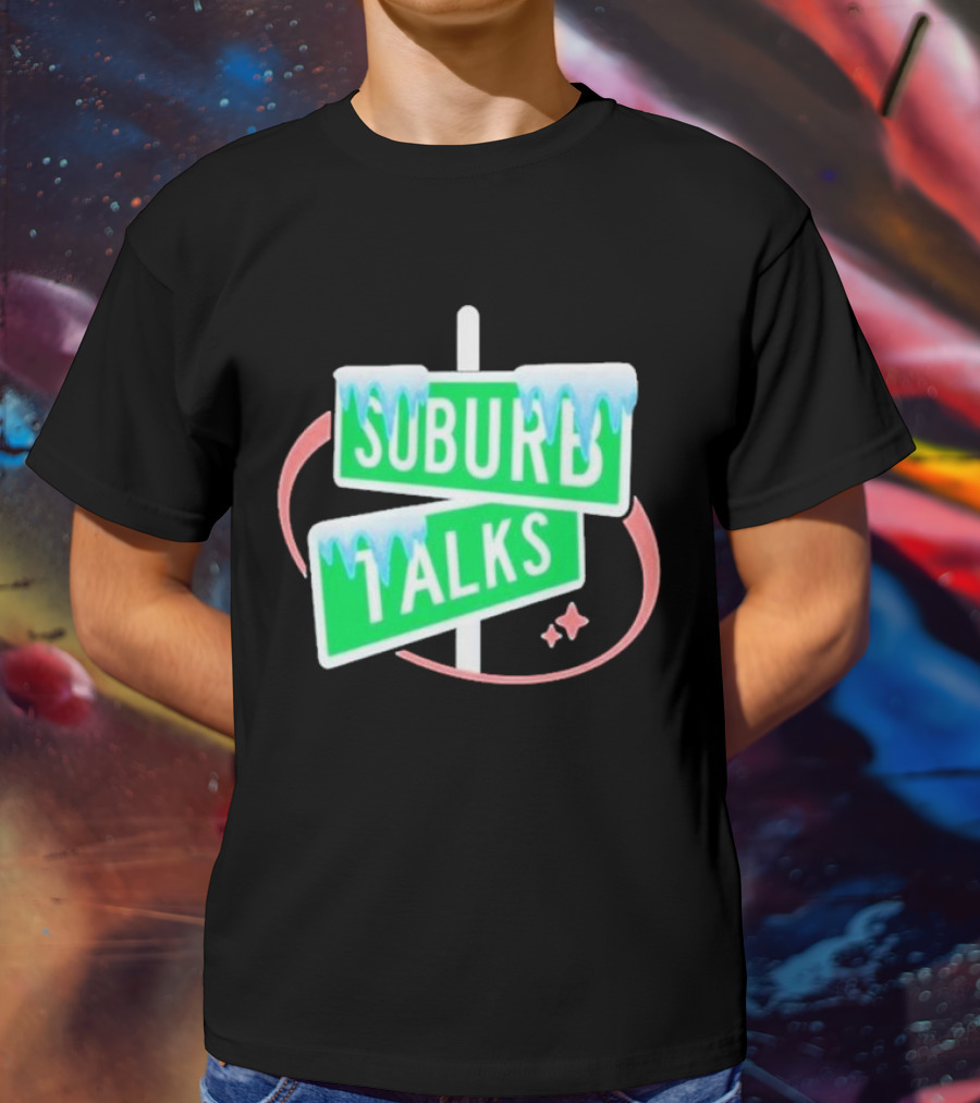 Suburb Talks Snowy Street Signs Christmas T-Shirt