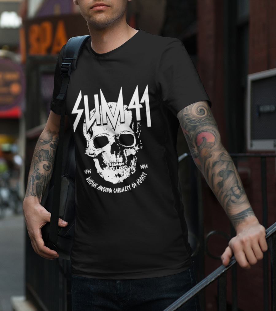SUM 41 Iconic Another Casualty Of Society Skull 1996-2014 T-Shirt