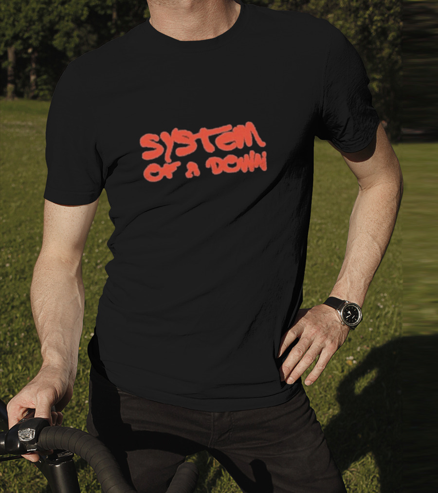 System Of A Down Puff Script Vintage Style Graphic T-Shirt