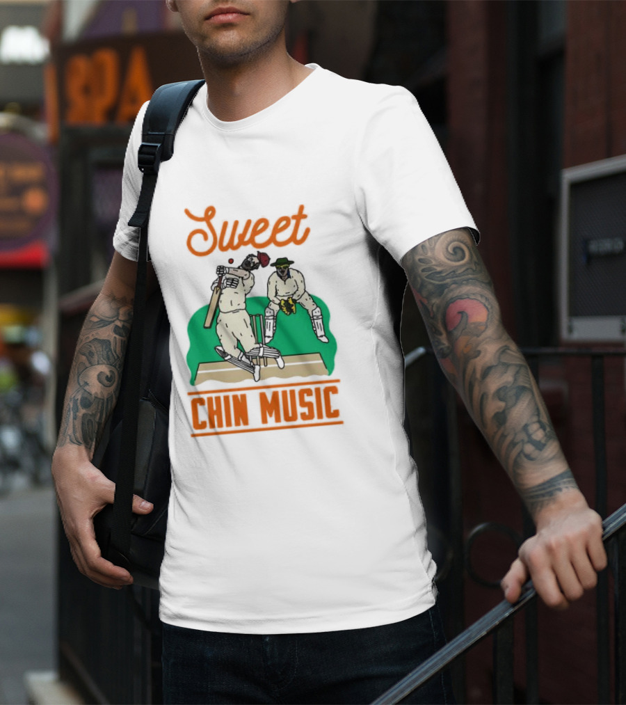 Sweet Chin Music Cricket Scene T-Shirt