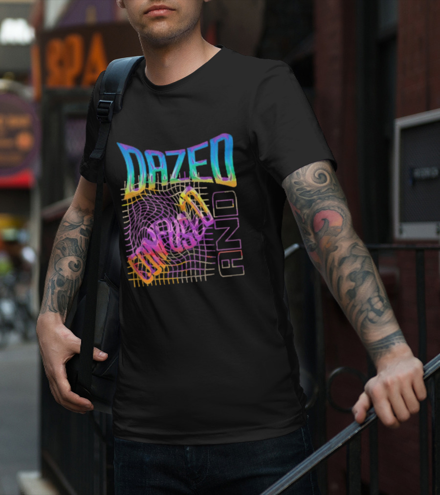 Dazed And Confused Vibrant Psychedelic Pattern Midnight Law T-Shirt