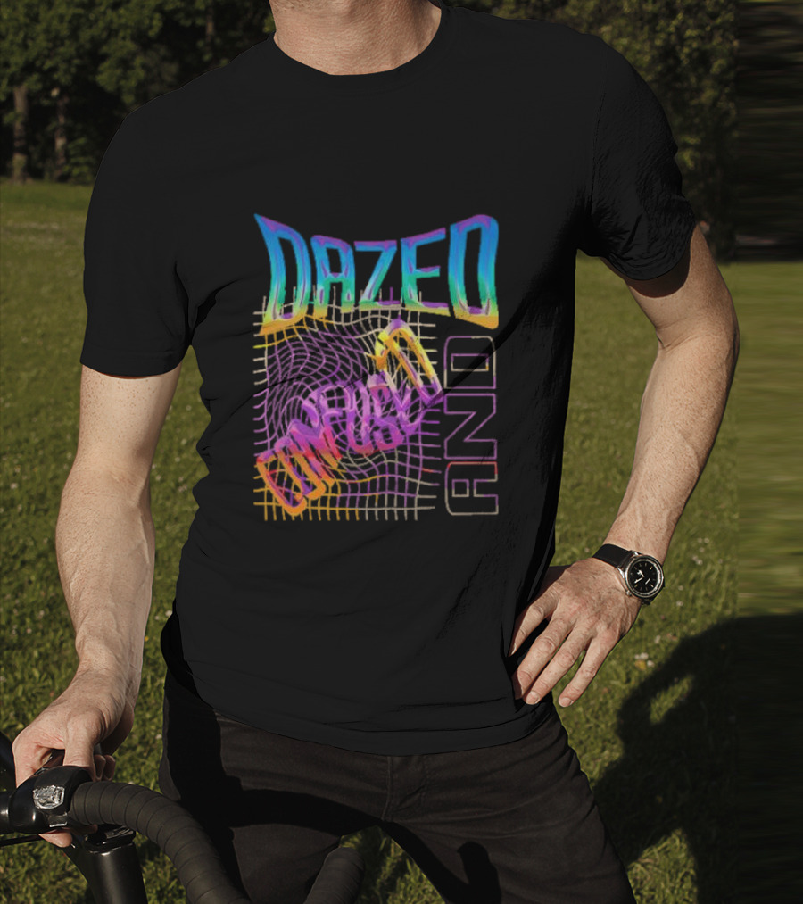 Dazed And Confused Vibrant Psychedelic Pattern Midnight Law T-Shirt