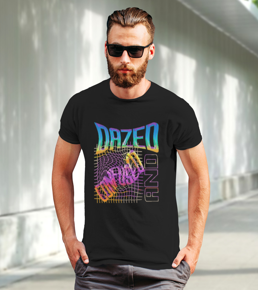 Dazed And Confused Vibrant Psychedelic Pattern Midnight Law T-Shirt