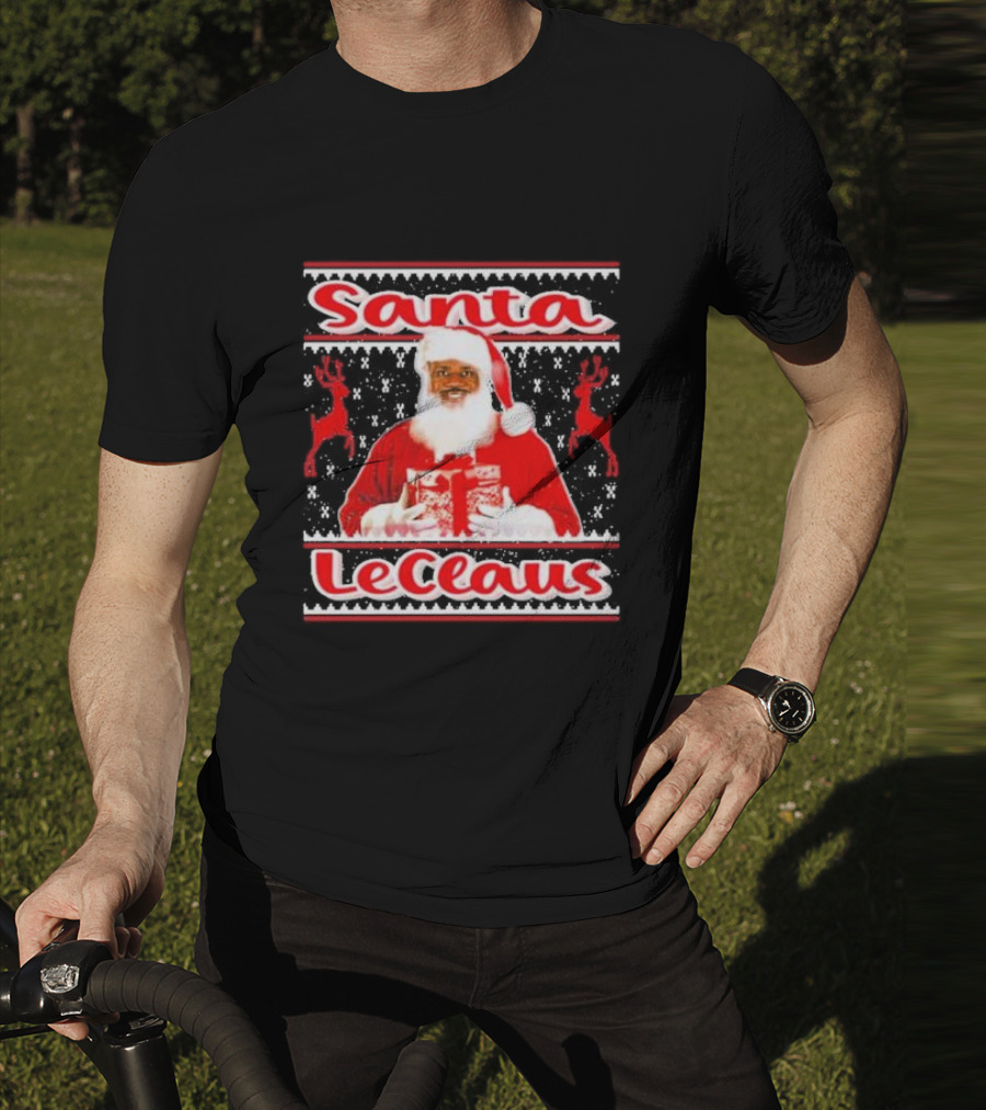 Lebron James Santa LeClaus Ugly Christmas Sweater Festive Holiday Reindeer T-Shirt