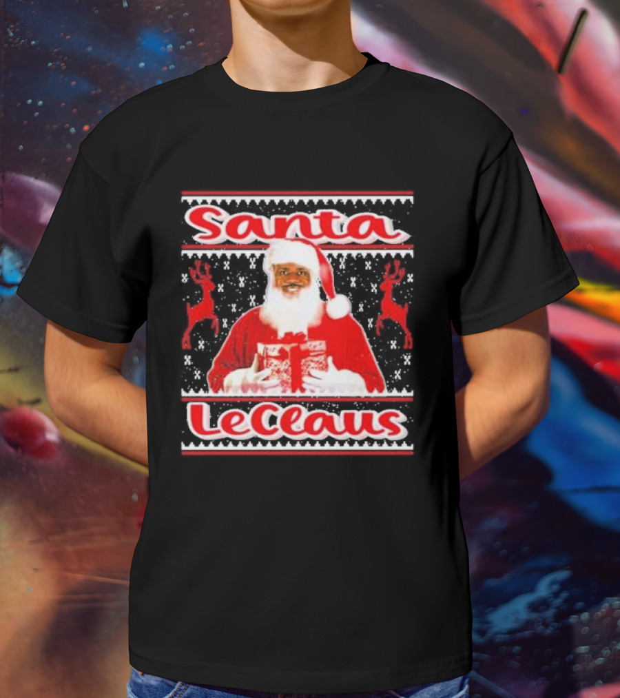Lebron James Santa LeClaus Ugly Christmas Sweater Festive Holiday Reindeer T-Shirt