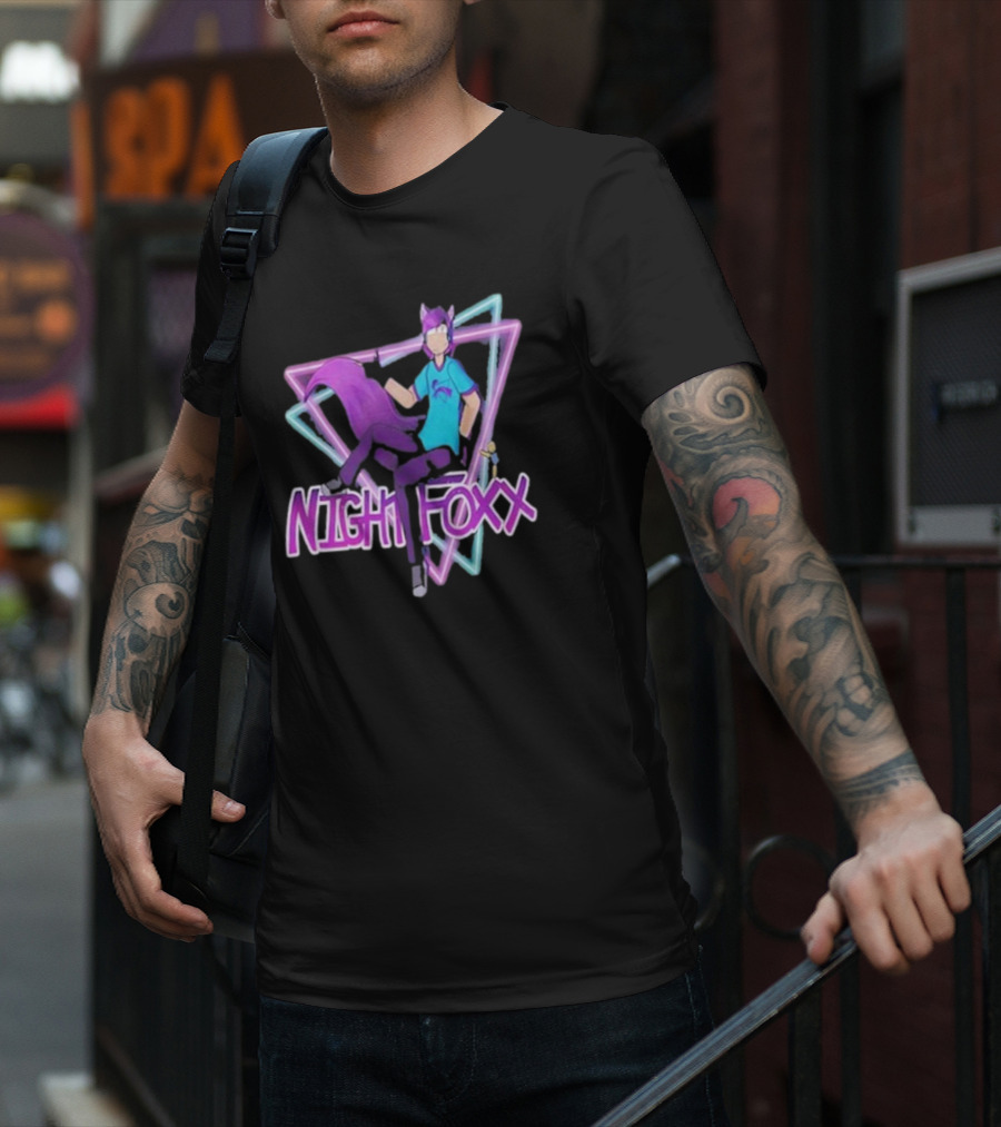 NightFoxx Neon Triangle Aesthetic T-Shirt