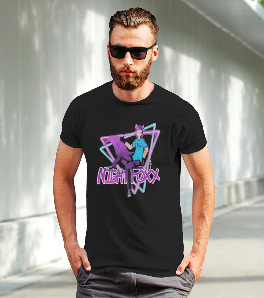 NightFoxx Neon Triangle Aesthetic T-Shirt
