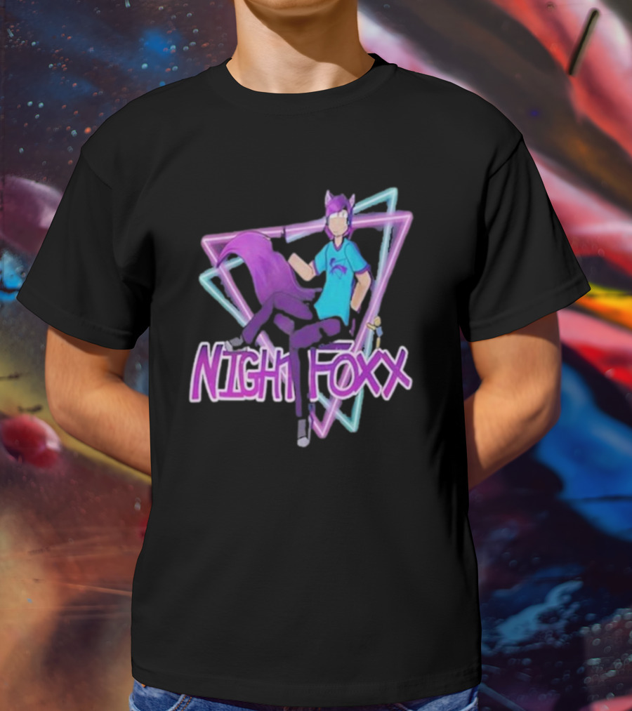 NightFoxx Neon Triangle Aesthetic T-Shirt