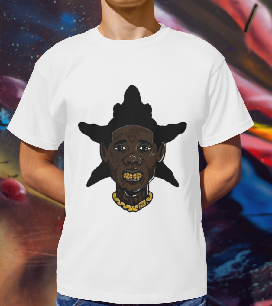 El Snappo Zootieee Wrld Star Head Gold Teeth Necklace T-Shirt