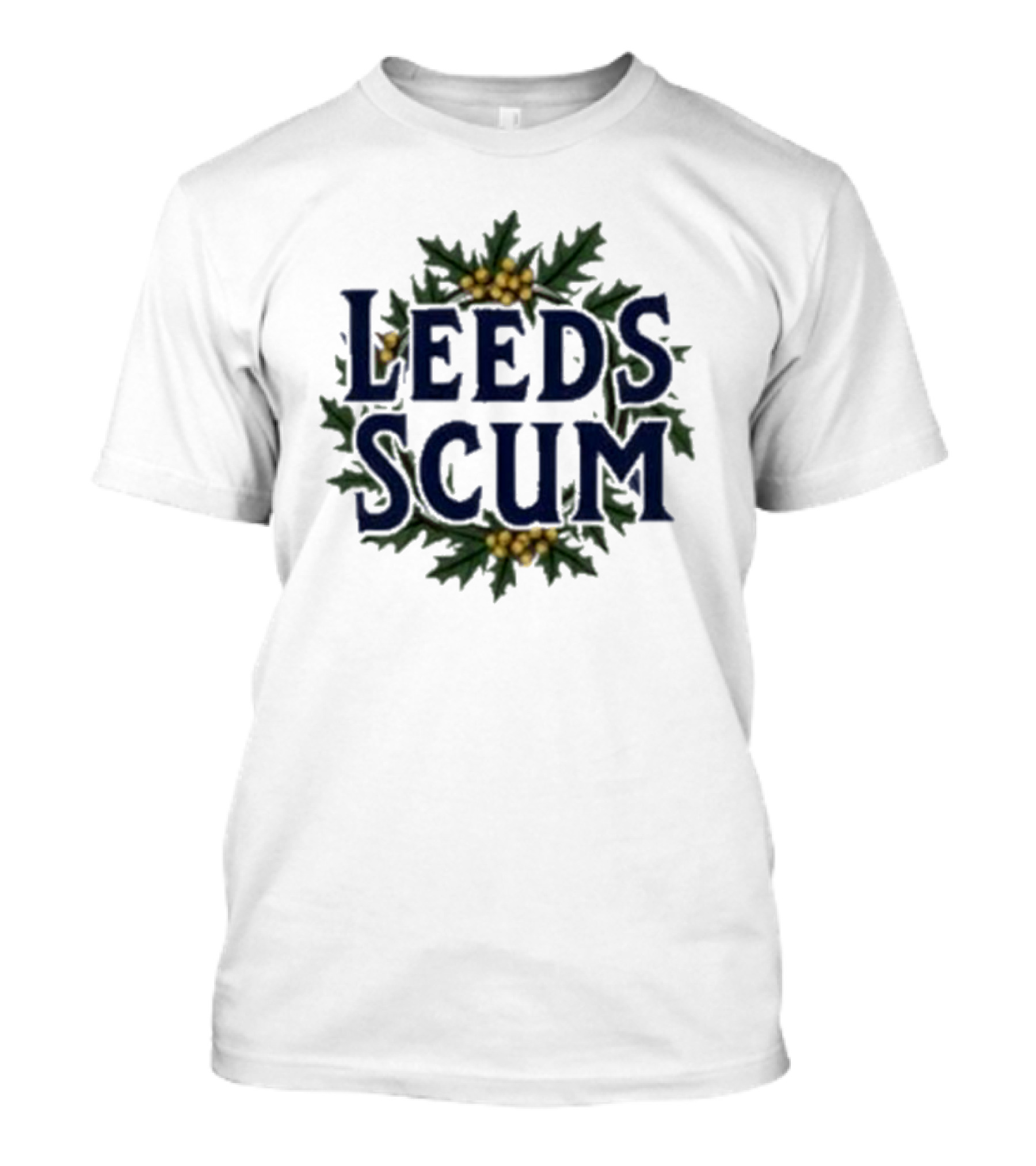 Leeds Scum Christmas Holly Festive T-Shirt