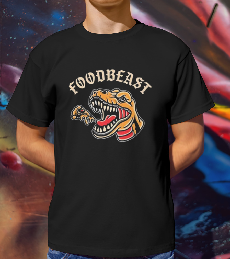 FOODBEAST Dinosaur Eating Pizza T-Shirt