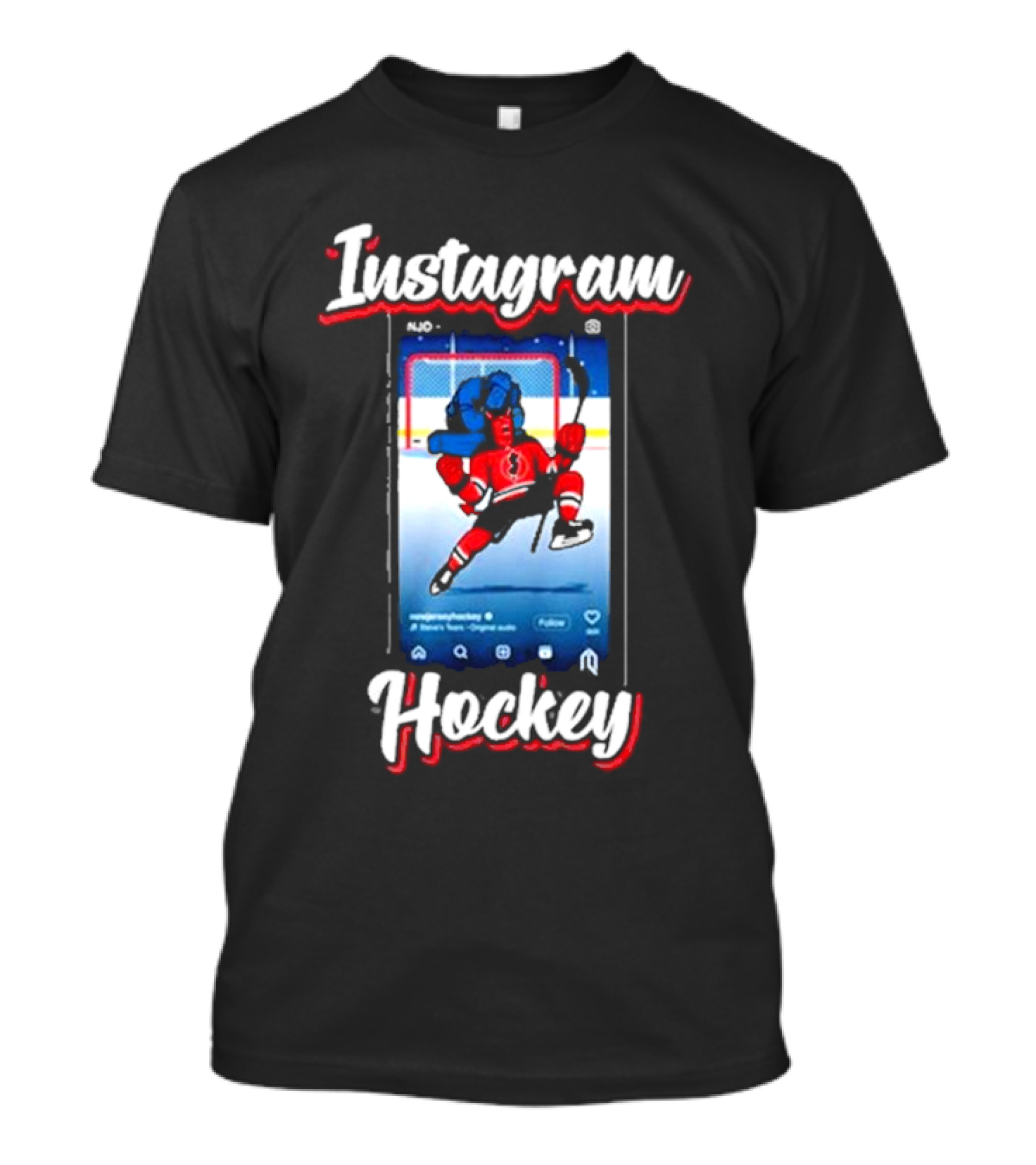 Instagram Hockey Post Jersey Devils Player Action T-Shirt
