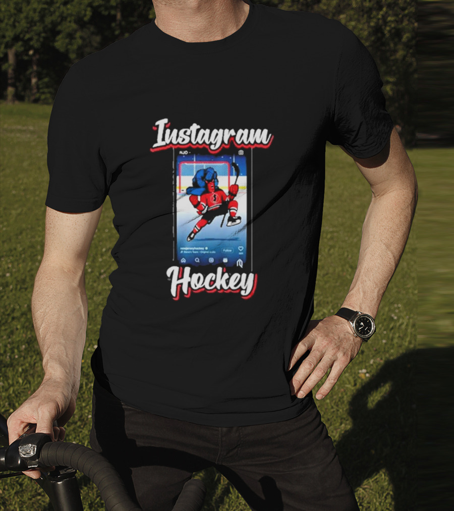 Instagram Hockey Post Jersey Devils Player Action T-Shirt