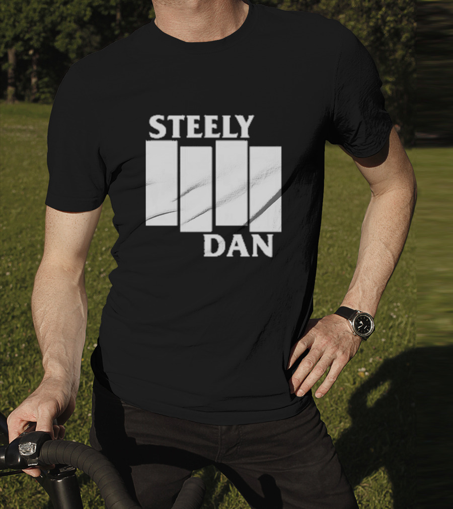 Steely Dan Black Flag Logo Style Blocks T-Shirt