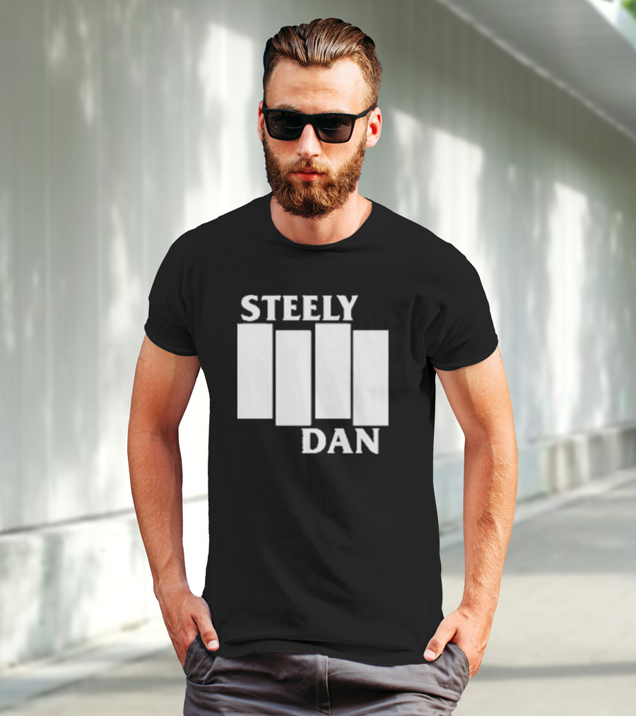 Steely Dan Black Flag Logo Style Blocks T-Shirt