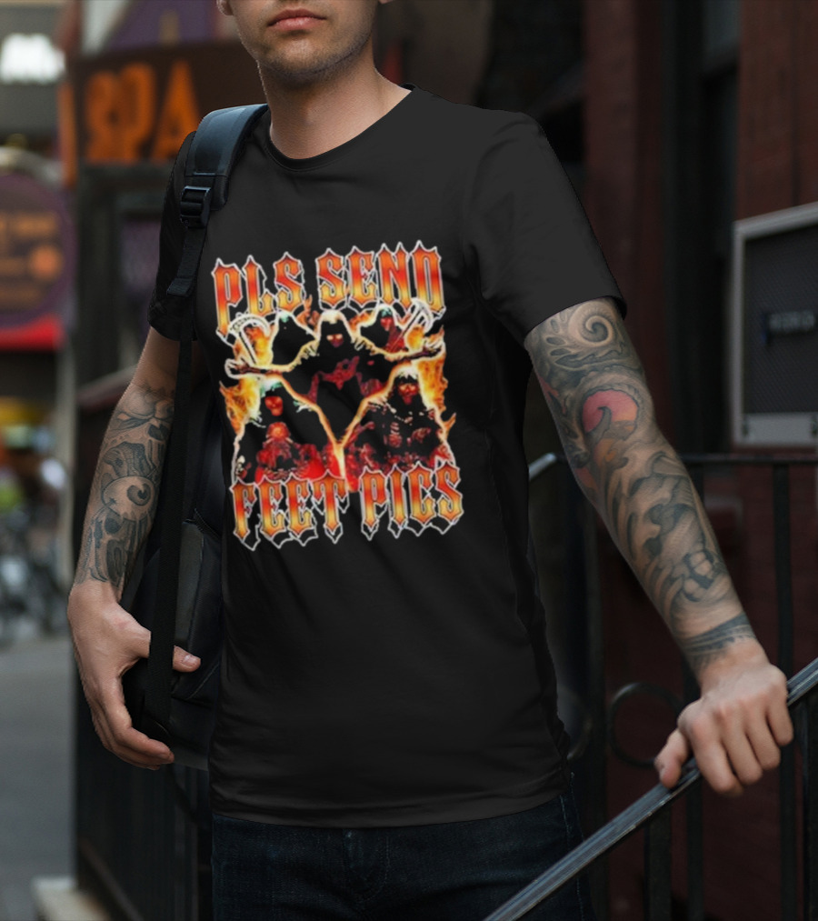Pls Send Feet Pics Reaper Flames Vintage T-Shirt
