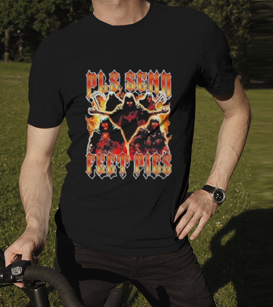Pls Send Feet Pics Reaper Flames Vintage T-Shirt