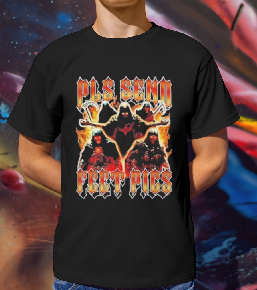 Pls Send Feet Pics Reaper Flames Vintage T-Shirt